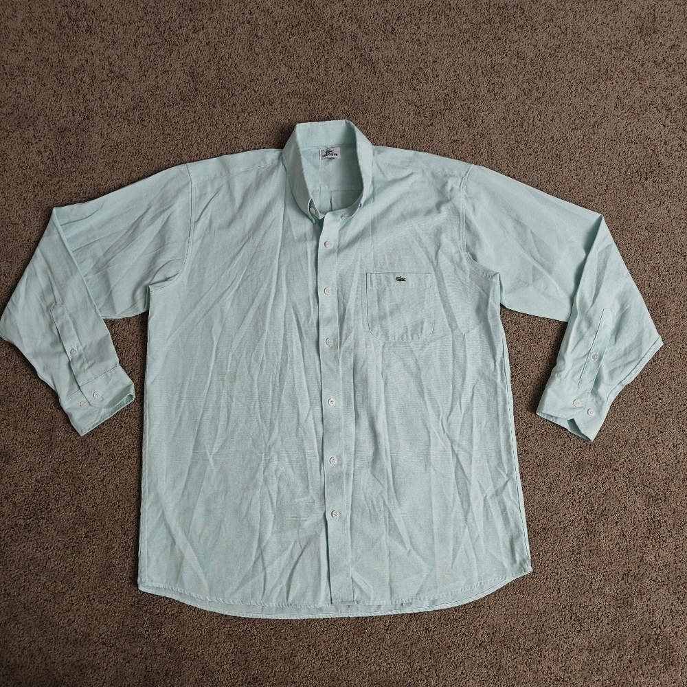 Lacoste Men's long sleeves Cotton Shirt | green | Sz: 44/XL - Picture 2 of 11